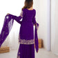 Embroidered Faux Georgette Suit Set with Dupatta