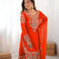 Embroidered Faux Georgette Suit Set with Dupatta