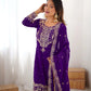 Embroidered Faux Georgette Suit Set with Dupatta