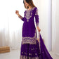 Embroidered Faux Georgette Suit Set with Dupatta