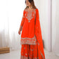 Embroidered Faux Georgette Suit Set with Dupatta