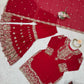 Embroidered Faux Georgette Suit Set with Dupatta