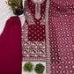 Embroidered Faux Georgette Suit Set with Dupatta