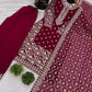 Embroidered Faux Georgette Suit Set with Dupatta