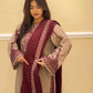 Embroidered Faux Georgette Suit Set with Dupatta