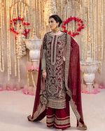 Embroidered Faux Georgette Suit Set with Dupatta