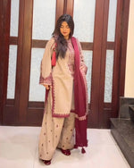 Embroidered Faux Georgette Suit Set with Dupatta