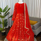 Embroidered Faux Georgette Wedding Anarkali Set