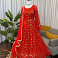 Embroidered Faux Georgette Wedding Anarkali Set