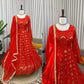 Embroidered Faux Georgette Wedding Anarkali Set