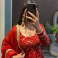 Embroidered Faux Georgette Wedding Anarkali Set