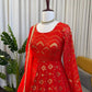 Embroidered Faux Georgette Wedding Anarkali Set