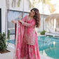 Embroidered Fendi Crush Kurti Sharara Set with Dupatta