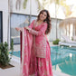 Embroidered Fendi Crush Kurti Sharara Set with Dupatta