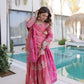 Embroidered Fendi Crush Kurti Sharara Set with Dupatta
