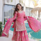 Embroidered Fendi Crush Kurti Sharara Set with Dupatta