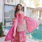 Embroidered Fendi Crush Kurti Sharara Set with Dupatta