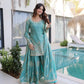 Embroidered Fendi Crush Kurti Sharara Set with Dupatta