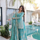 Embroidered Fendi Crush Kurti Sharara Set with Dupatta
