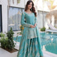 Embroidered Fendi Crush Kurti Sharara Set with Dupatta