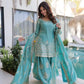 Embroidered Fendi Crush Kurti Sharara Set with Dupatta