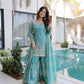 Embroidered Fendi Crush Kurti Sharara Set with Dupatta