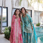 Embroidered Fendi Crush Kurti Sharara Set with Dupatta