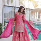 Embroidered Fendi Crush Kurti Sharara Set with Dupatta