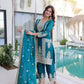 Embroidered Fendi Silk Kurta Pant Set with Dupatta