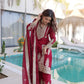 Embroidered Fendi Silk Kurta Pant Set with Dupatta