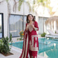 Embroidered Fendi Silk Kurta Pant Set with Dupatta