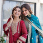Embroidered Fendi Silk Kurta Pant Set with Dupatta