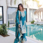 Embroidered Fendi Silk Kurta Pant Set with Dupatta