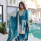 Embroidered Fendi Silk Kurta Pant Set with Dupatta