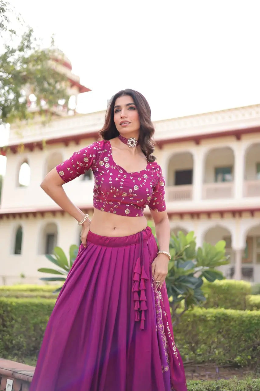 Embroidered Fendi Silk Lehenga Set