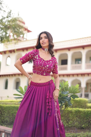 Embroidered Fendi Silk Lehenga Set