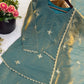 Embroidered Fendi Silk Sharara Set with Dupatta