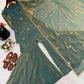 Embroidered Fendi Silk Sharara Set with Dupatta