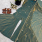 Embroidered Fendi Silk Sharara Set with Dupatta