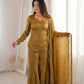 Embroidered Fendi Silk Sharara Set with Dupatta