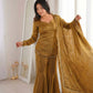 Embroidered Fendi Silk Sharara Set with Dupatta