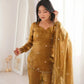 Embroidered Fendi Silk Sharara Set with Dupatta