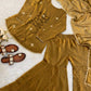 Embroidered Fendi Silk Sharara Set with Dupatta
