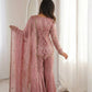 Embroidered Fendi Silk Sharara Set with Dupatta