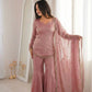 Embroidered Fendi Silk Sharara Set with Dupatta