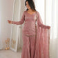 Embroidered Fendi Silk Sharara Set with Dupatta