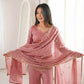 Embroidered Fendi Silk Sharara Set with Dupatta