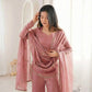 Embroidered Fendi Silk Sharara Set with Dupatta