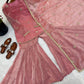 Embroidered Fendi Silk Sharara Set with Dupatta