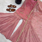 Embroidered Fendi Silk Sharara Set with Dupatta